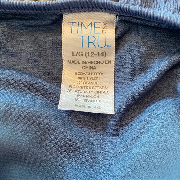 5/$25! Time and Tru blue lace up swim suit size large - Picture 6 of 7